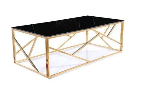 Журнальный столик Escada A II 120x60x40 см Черный Эффект Мрамора / Золото SIGNAL 8298 фото