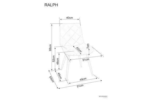 Стілець Ralph Velvet 51x42x88 см SIGNAL, Сірий фото