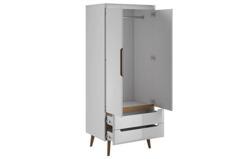 Шкаф NSZ80 NORDI 80x56x197 см, белый, светлое дерево фото