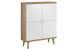 Комод PK107 PRIMO PIASKI 107x40x134 см, білий, світле дерево фото 1