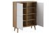 Комод PK107 PRIMO PIASKI 107x40x134 см, білий, світле дерево фото 2