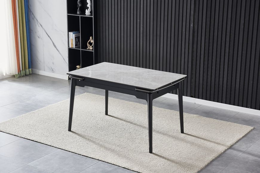 Стол BONN CERAMIC 130(180)x80x76 см, Серый глянец/черный каркас INTARSIO-BONNGR фото