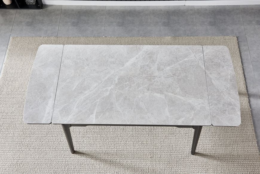 Стол BONN CERAMIC 130(180)x80x76 см, Серый глянец/черный каркас INTARSIO-BONNGR фото