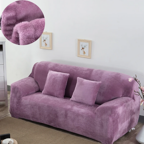 Защитный чехол на двухместный диван Diana Textile Plush Velvet al2045-2-seater-145-185-Light-purple фото
