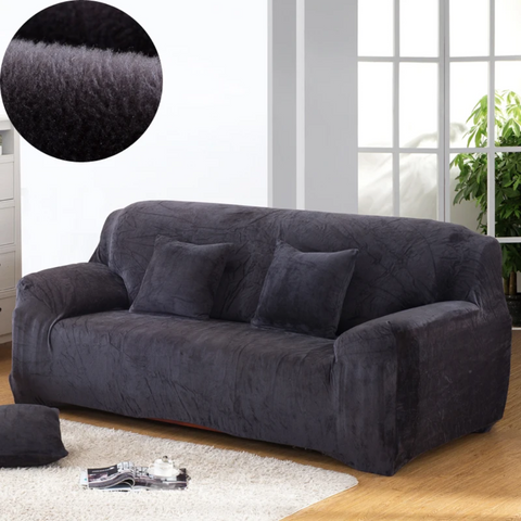 Защитный чехол на двухместный диван Diana Textile Plush Velvet al2045-2-seater-145-185-gray фото
