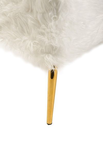 Пуф "Альпака" белый + золото Vetro-alpaka-white/gold-pouf фото