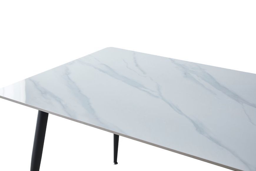 Стіл SABA CERAMIC 130x70x75 см, Білий глянець/чорний каркас INTARSIO-SABAWH фото