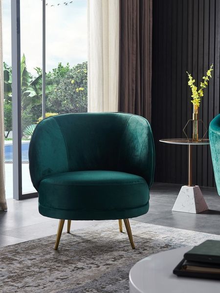 Крісло "Сильвія" смарагдовий + золото, 70x80x80 см Vetro-silviya-emerald-armchair фото