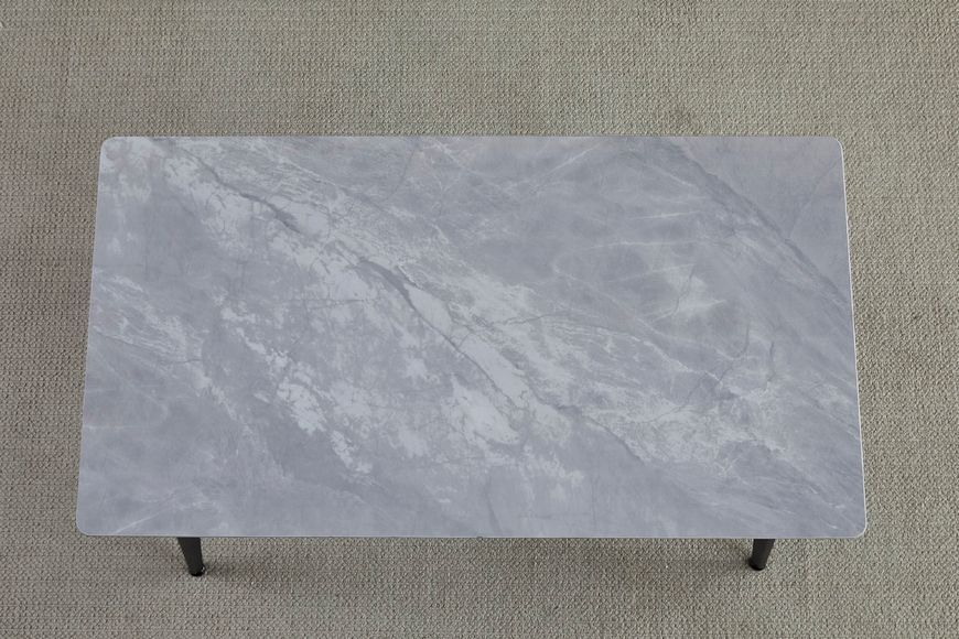 Стіл SABA CERAMIC 130x70x75 см, Сірий глянець/чорний каркас INTARSIO-SABAGR фото