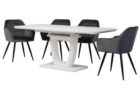 Стол МДФ + матовое стекло TML-561 белый Vetro-TML-561-matte-white фото