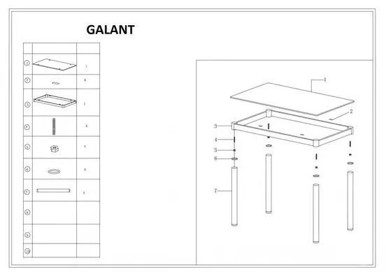 Стіл обідній SIGNAL Galant 1026 фото