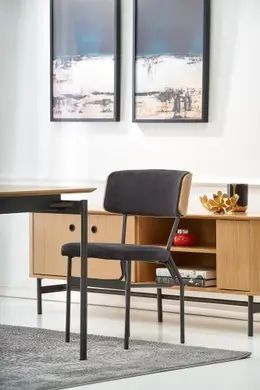 Стол обеденный SMART Дуб/Черный 170(250)x100 см HALMAR 7039 фото