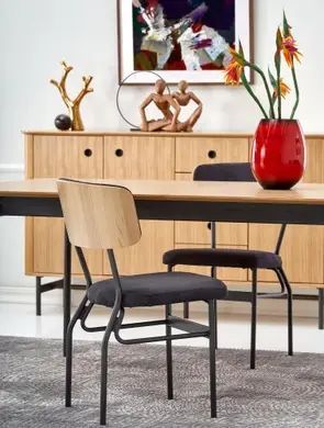 Стол обеденный SMART Дуб/Черный 170(250)x100 см HALMAR 7039 фото