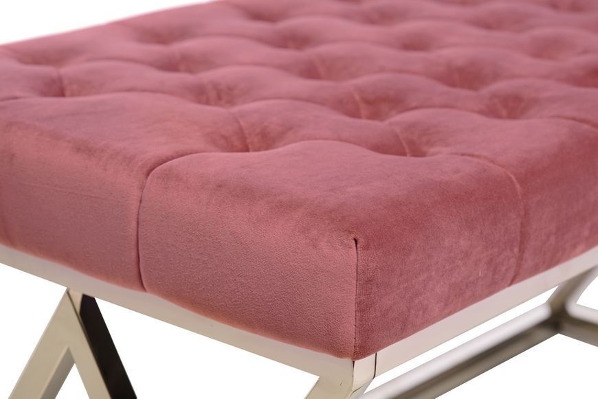Банкетка BN-2 троянда антік + срібло, 99x45.5x46 см Vetro-BN-2-antique-rose-velvet/silver фото