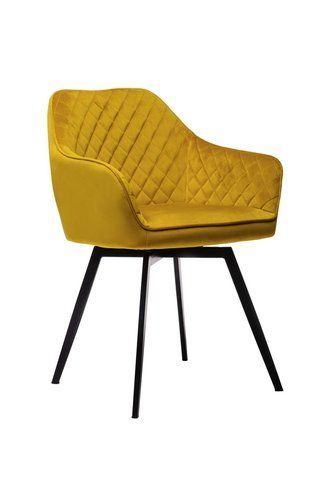 Крісло-стілець поворотний R-63 Vetro-R-63-mustard/ black фото