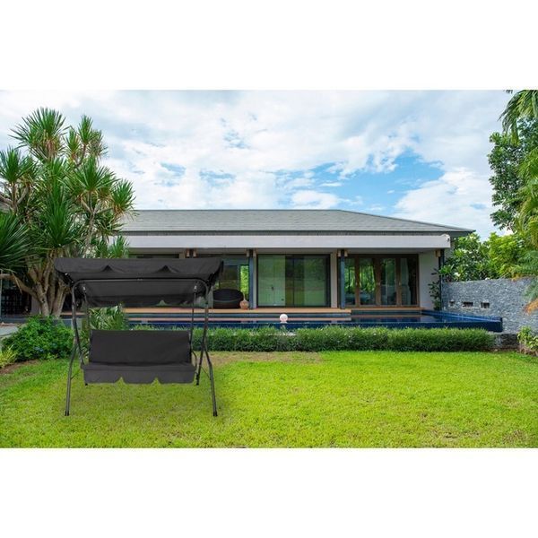 Гойдалка садова Bonro Relax 3-місна графіт (80000009) borno80000009 фото