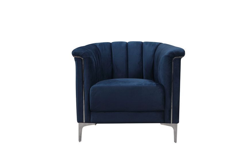 Кресло "Джованни" индиго + серебро Vetro-Giovanni-indigo-velvet-armchair фото