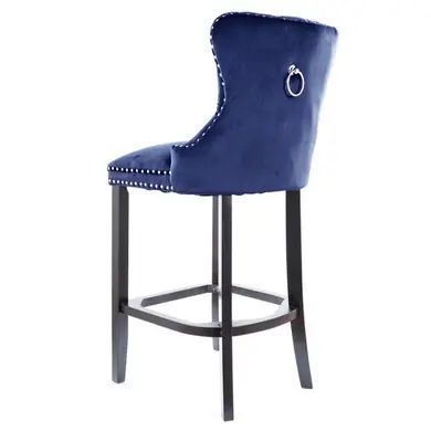 Барный стул August H-1 Velvet Синий SIGNAL 50x42x114 см фото