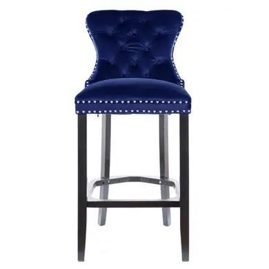 Барный стул August H-1 Velvet Синий SIGNAL 50x42x114 см фото