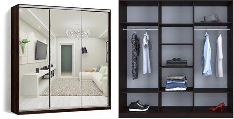 Шкаф-купе трехдверный Зеркало Классик 1, LuxeStudio a_m_l6072020-145-1 фото