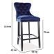 Барный стул August H-1 Velvet Синий SIGNAL 50x42x114 см фото 6
