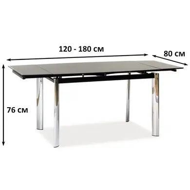 Стол GD-020 Черный 120(180)x80 см SIGNAL 1071 фото