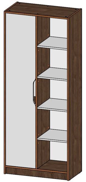 NORD A/L шафа 1Д Intarsio 80x42x195 см, Білий діамант/дуб експресив бронзовий INTARSIO-NORD_AL фото