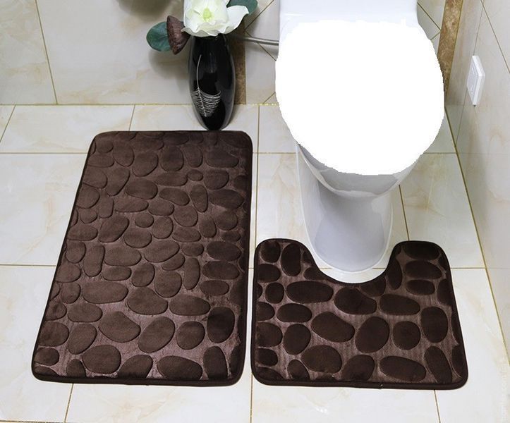 Набор ковриков для ванной комнаты с эффектом памяти HOMYTEX Камни 2 шт. 50x80 см + 50x40 см фото