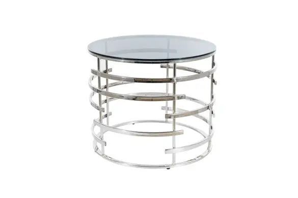 Журнальный столик Livia 60x60 см Дымчатый/ Хром SIGNAL 8324 фото