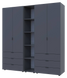 Комплект Doros Гелар з Етажеркою Графіт 2+2 ДСП 193.2x49.5x203.4 см (42005056) фото