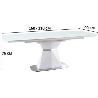 Стол Cortez 160(210)x90 см SIGNAL, Белый 1291-1 фото