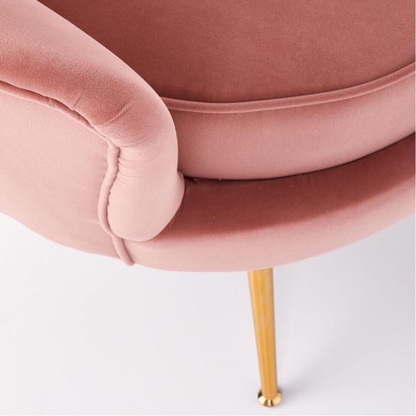 Диван-софа Amorinito XL Velvet HALMAR, 131x77x77 см, Рожевий фото