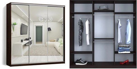 Шкаф-купе трехдверный Зеркало Классик 2, LuxeStudio a_m_l6072020-147-9 фото