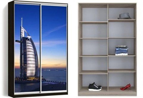 Шафа-купе дводверна Фотодрук Класік 3, LuxeStudio, 100x45x200 см фото