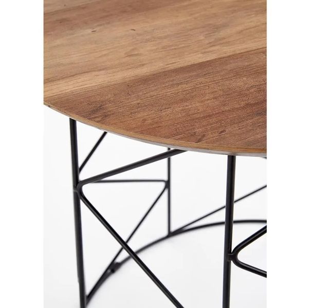 Журнальний столик Musaka Горіх ⌀ 50 см HALMAR фото