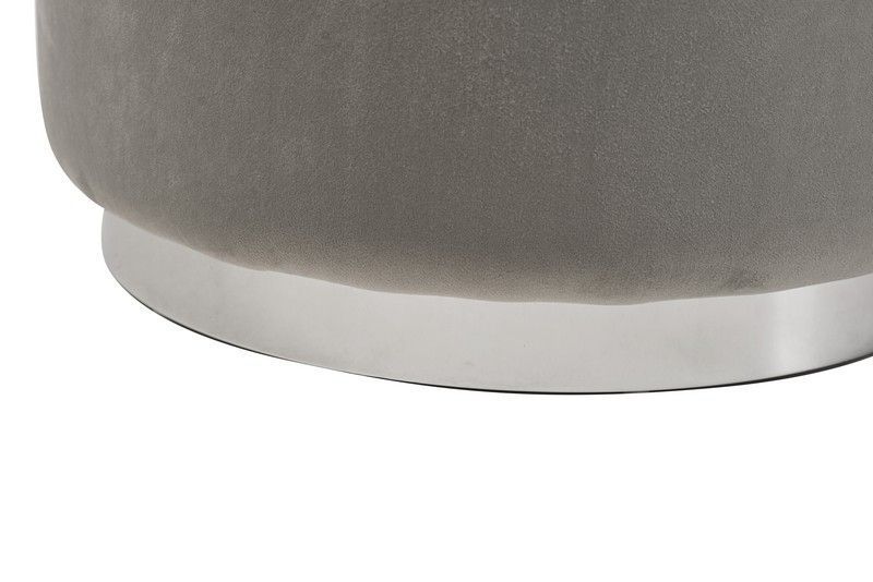 Пуф "Рико" серый + серебро Vetro-riko-grey/silver-pouf фото