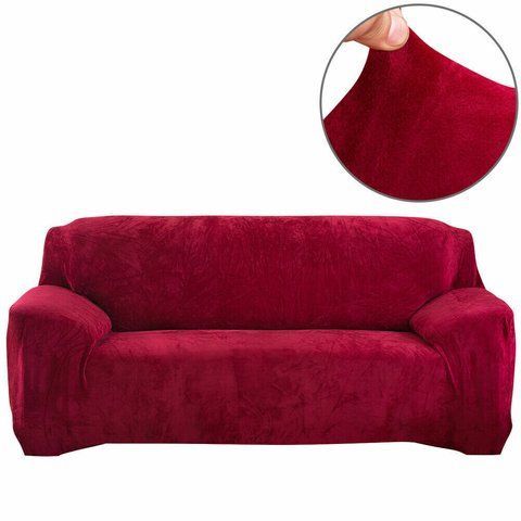 Защитный чехол на трехместный диван Diana Textile Plush Velvet al2045-3-seater-190-230-wine-red фото