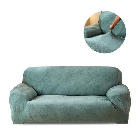 Защитный чехол на трехместный диван Diana Textile Plush Velvet al2045-3-seater-190-230-qing-se фото