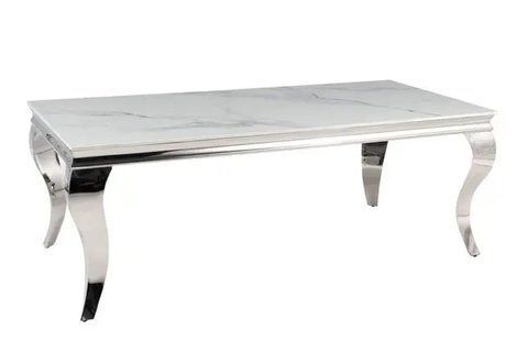 Журнальный столик Prince A Ceramic 120x60 см Белый Мрамор / Хром SIGNAL 8334 фото