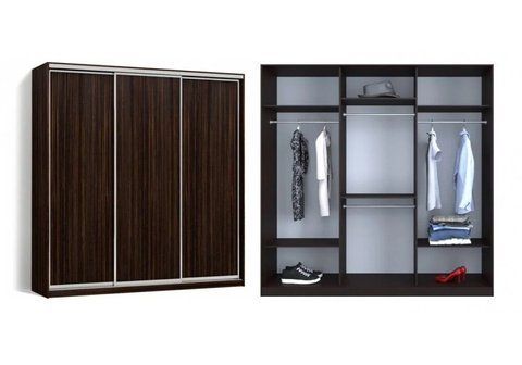 Шкаф-купе трехдверный ДСП Классик 2, LuxeStudio a_m_l6072020-131-5 фото