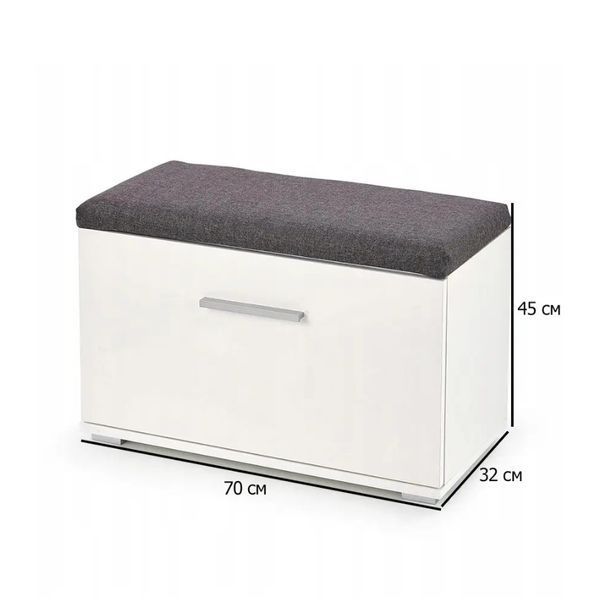 Тумба для взуття Lima ST-2 HALMAR 70x32x45 см, Білий фото
