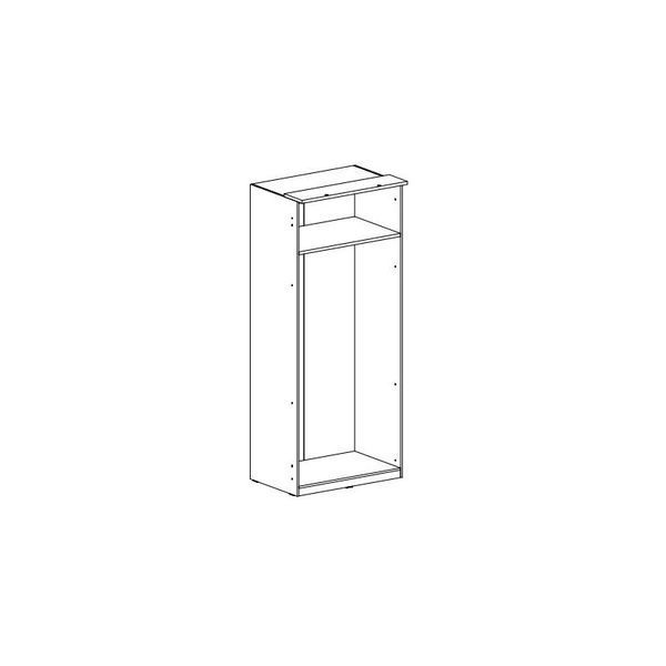 Шкаф 2D LUSTRO Белый/Белый глянец OPTIMA Helvetia 90x63x217 см фото