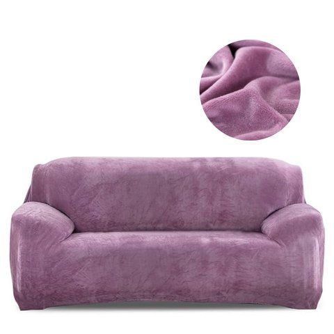 Защитный чехол на трехместный диван Diana Textile Plush Velvet al2045-3-seater-190-230-Light-purple фото