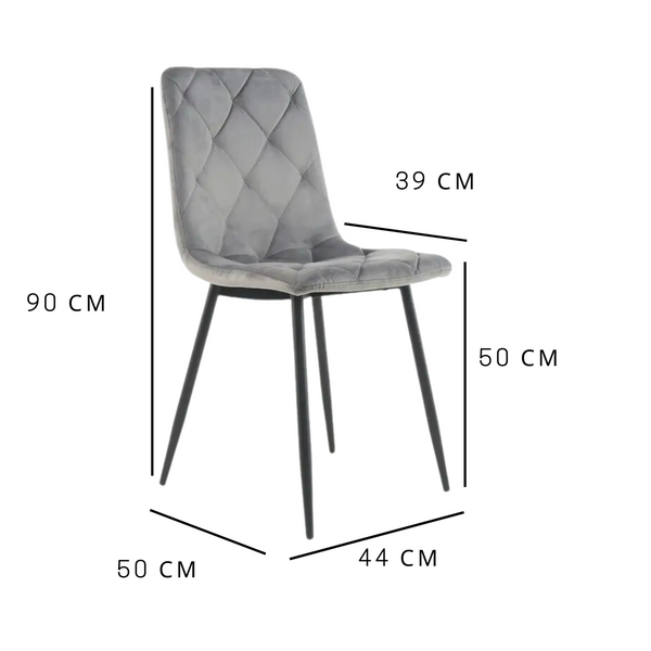Cтул Vetro Mebel N-41 Велюр Vetro-N-41-dark-grey-velur/ black фото