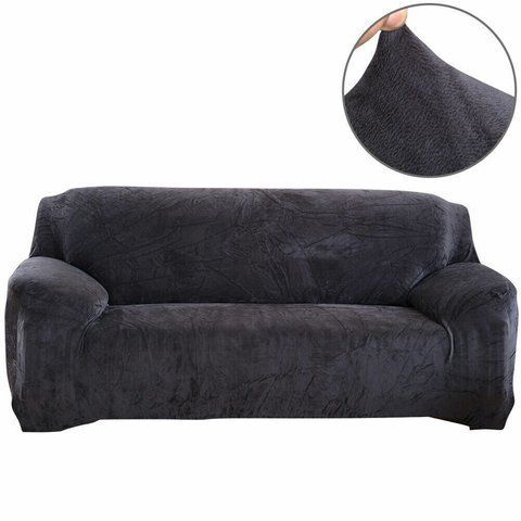 Защитный чехол на трехместный диван Diana Textile Plush Velvet al2045-3-seater-190-230-gray фото