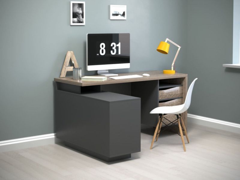 CONNECT 3 L стіл письмовий Intarsio 157x62.5x78.6 см, Дуб сонома трюфель/антрацит INTARSIO-CONNECT3_L фото