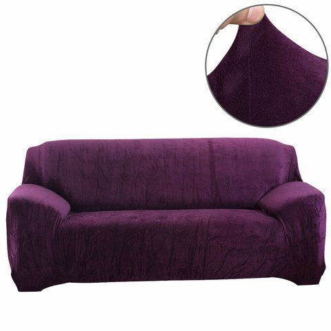 Защитный чехол на трехместный диван Diana Textile Plush Velvet al2045-3-seater-190-230-purple фото