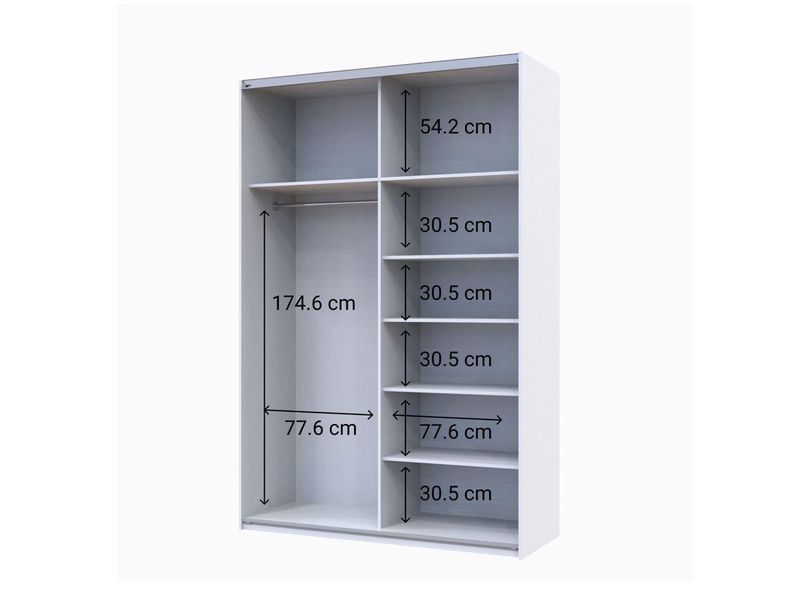 Шафа купе Doros G-Caiser, Doros, Білий Дуб Евок, 2 ДСП, 160x60x240 см 42005073-1955240495 фото