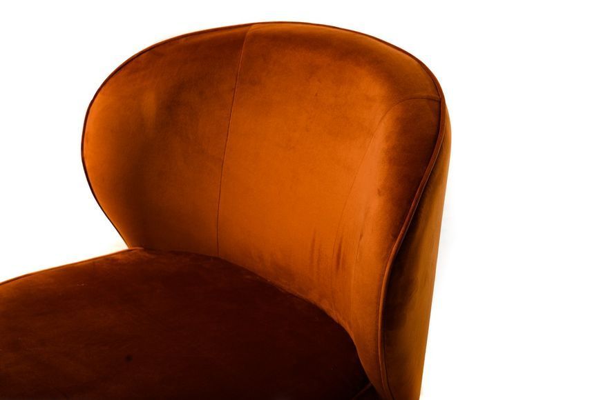 Крісло "Фабіо" мідний велюр + чорний, 62x70x72 см Vetro-fabio-copper-armchair фото