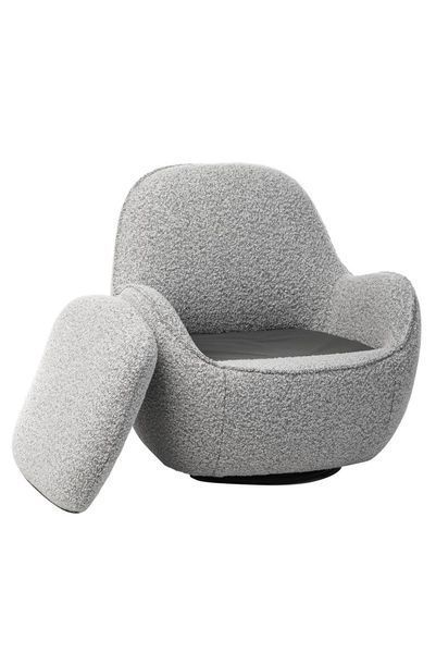 Поворотне крісло Vetro Mebel Каллісто, 75x76x71 см Vetro-Callisto-gray- ripples-swivel-chair фото